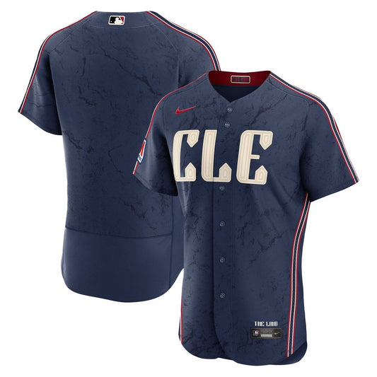 Cleveland Guardians Navy City Connect Authentic Sponsor Patch Baseball Jersey