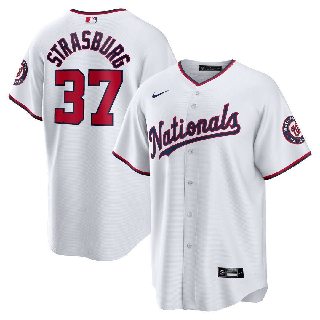 Washington Nationals Stephen Strasburg White Home Replica Baseball Jersey