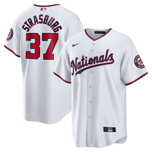 Washington Nationals Stephen Strasburg White Home Replica Baseball Jersey
