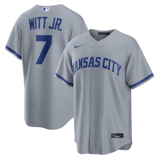 Kansas City Royals Bobby Witt Jr. Gray Road Replica Baseball Jersey