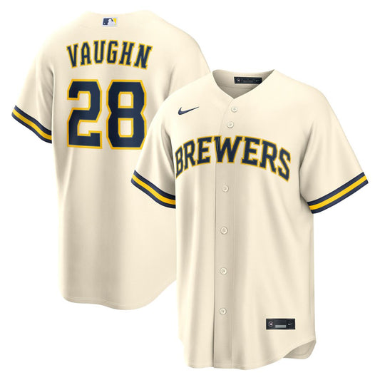 Milwaukee Brewers Andrew Vaughn Cream Home Replica Baseball Jersey
