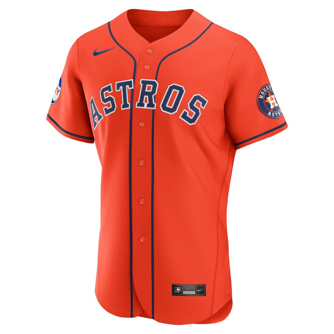 Houston Astros Orange Alternate Sponsor Patch Authentic Baseball Jersey | MLB Baseball Jersey