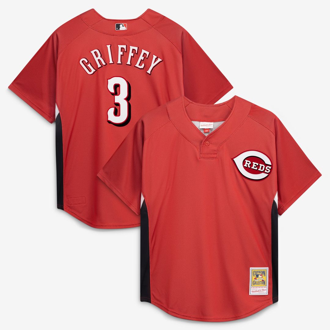 Cincinnati Reds Ken Griffey Jr. Red Authentic Batting Practice Baseball Jersey