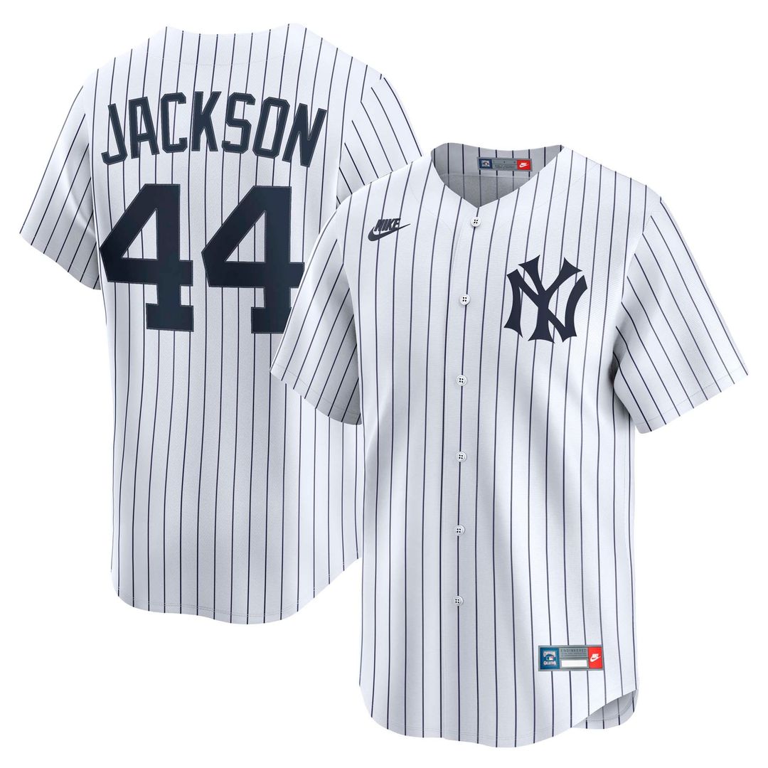 New York Yankees Reggie Jackson White Throwback Cooperstown Collection Limited Baseball Jersey