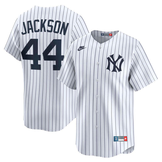 New York Yankees Reggie Jackson White Throwback Cooperstown Collection Limited Baseball Jersey