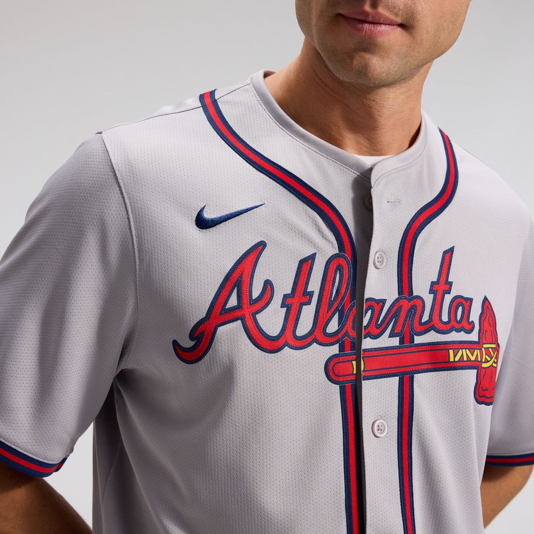 Atlanta Braves Ozzie Albies Gray Road Limited Baseball Jersey | MLB Baseball Jersey
