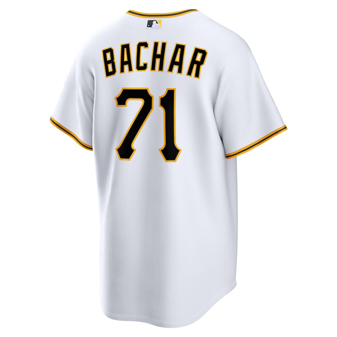 Pittsburgh Pirates Lake Bachar White Home Replica Baseball Jersey | MLB Baseball Jersey