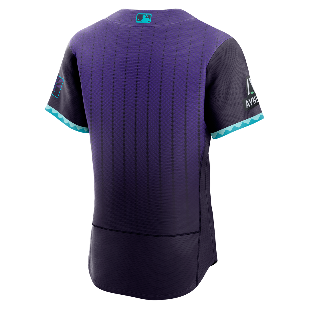 Arizona Diamondbacks Purple City Connect Authentic Sponsor Patch Baseball Jersey | MLB Baseball Jersey