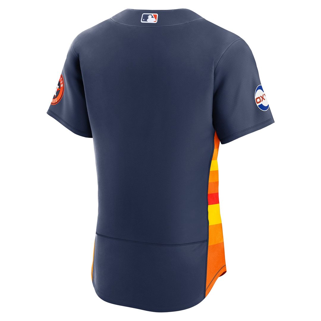 Houston Astros Orange Alternate Sponsor Patch Authentic Baseball Jersey | MLB Baseball Jersey