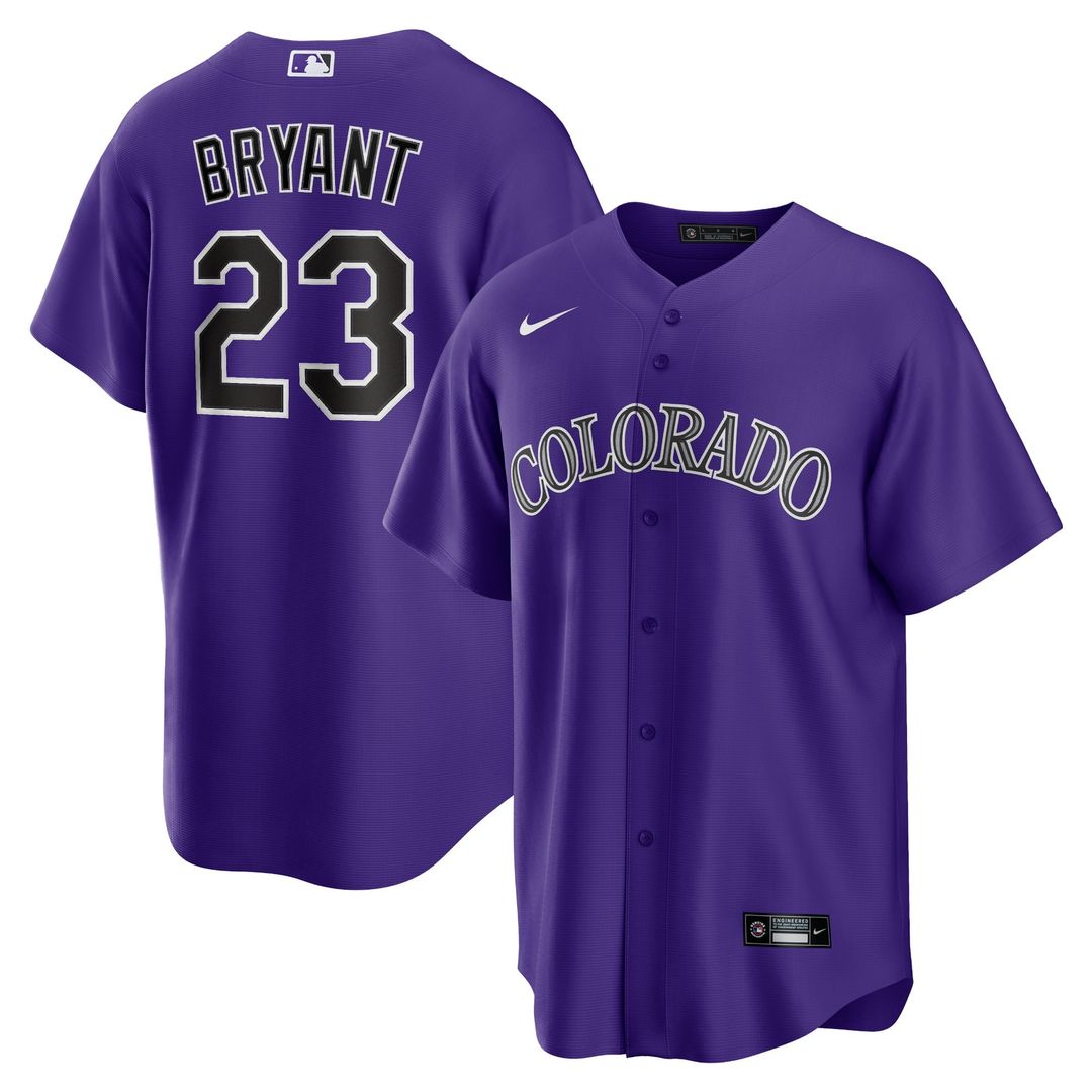 Colorado Rockies Kris Bryant Purple Alternate Replica Baseball Jersey
