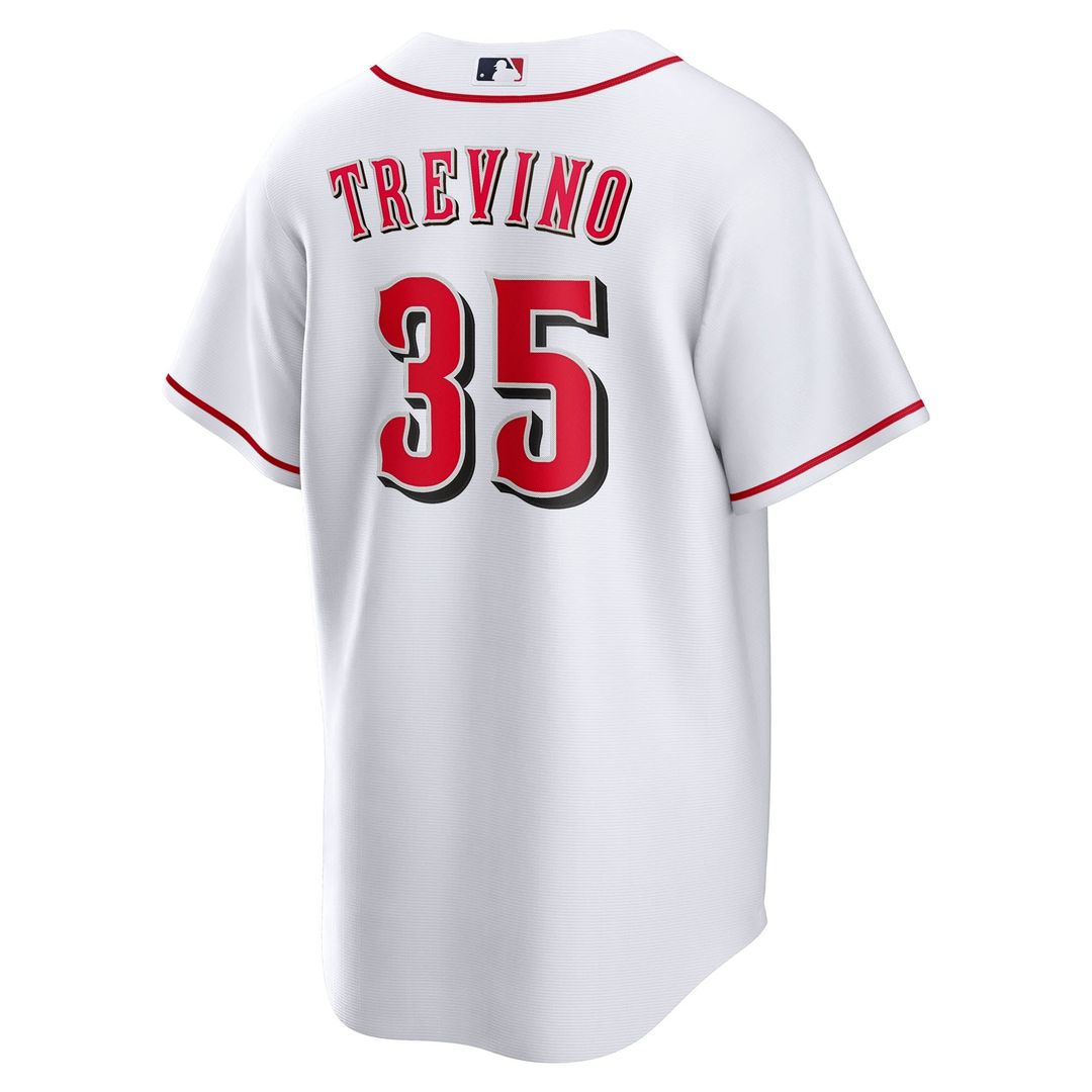 Cincinnati Reds Jose Trevino White Home Replica Baseball Jersey | MLB Baseball Jersey