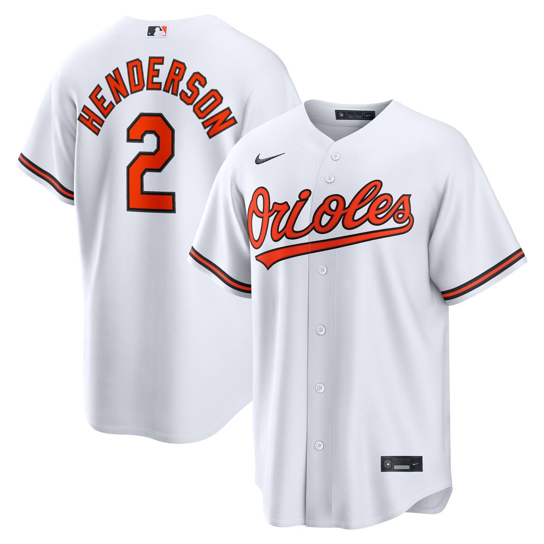 Baltimore Orioles Gunnar Henderson White Home Replica Baseball Jersey