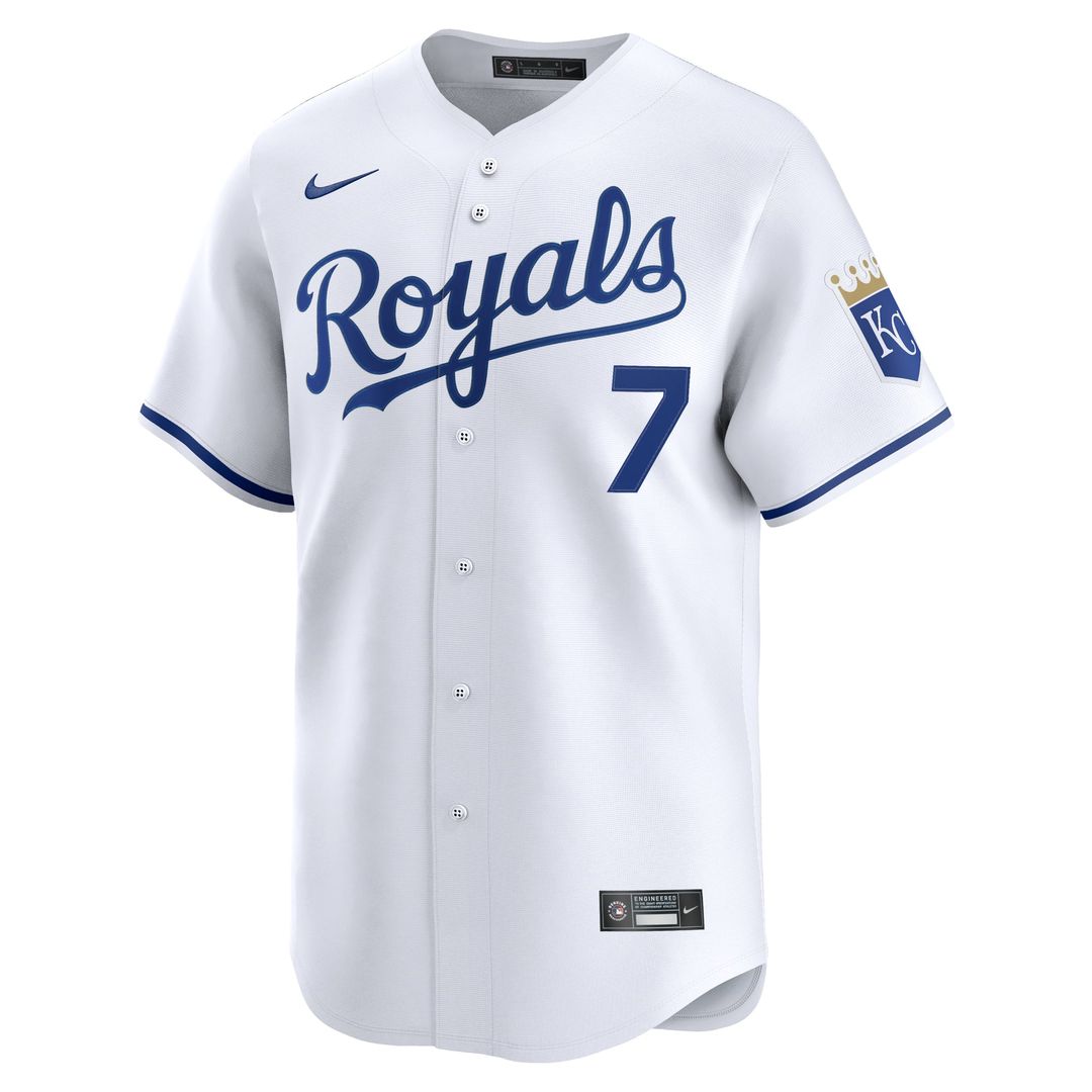 Kansas City Royals Bobby Witt Jr. White Home Limited Baseball Jersey | MLB Baseball Jersey