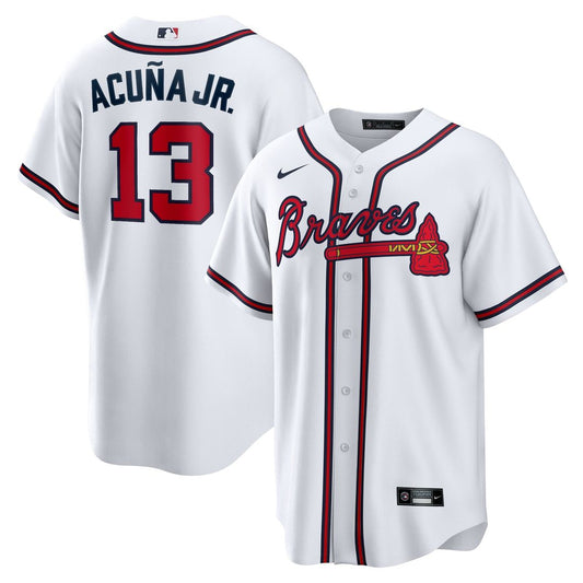 Atlanta Braves Ronald Acuna Jr. White Home Replica Player Name Baseball Jersey