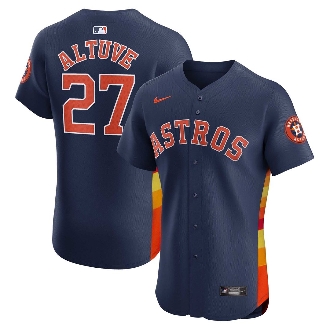 Houston Astros Jose Altuve Navy Alternate Elite Baseball Jersey