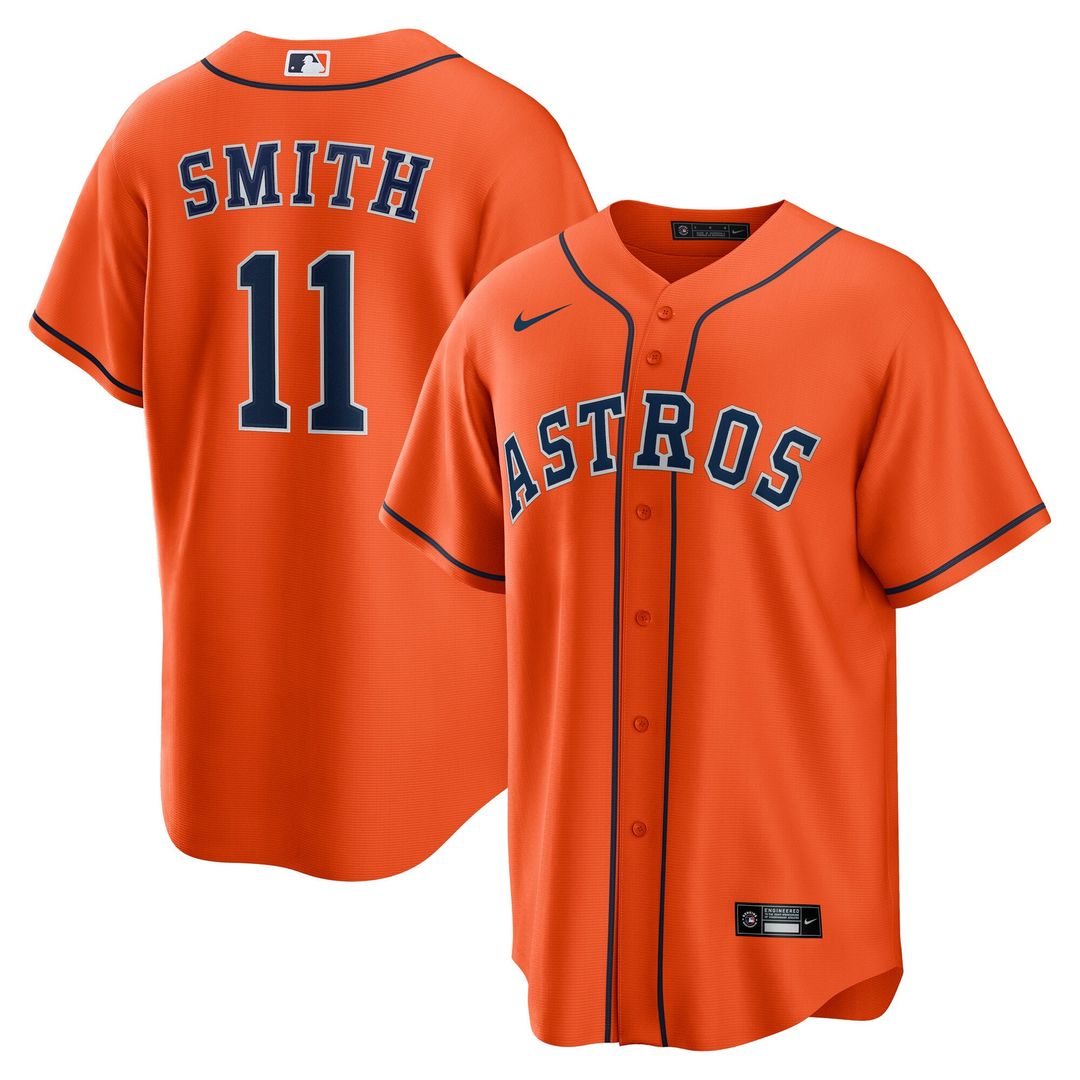 Houston Astros Cam Smith Orange Alternate Replica Baseball Jersey
