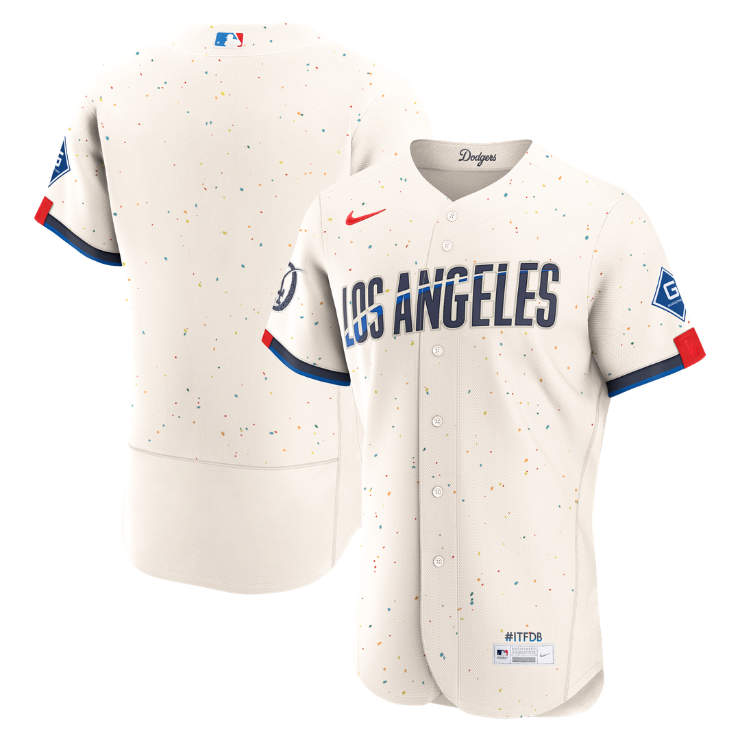 Los Angeles Dodgers Cream City Connect Authentic Sponsor Patch Baseball Jersey