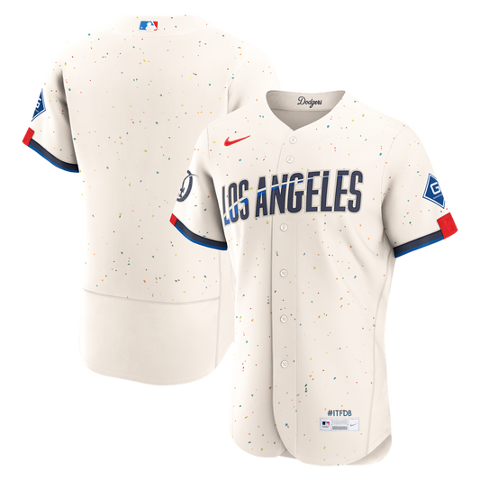 Los Angeles Dodgers Cream City Connect Authentic Sponsor Patch Baseball Jersey