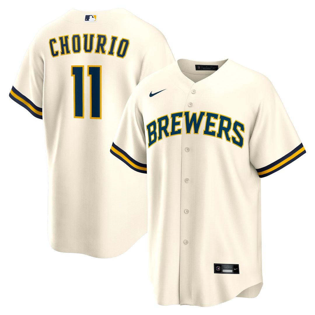 Milwaukee Brewers Jackson Chourio Cream Home Replica Baseball Jersey
