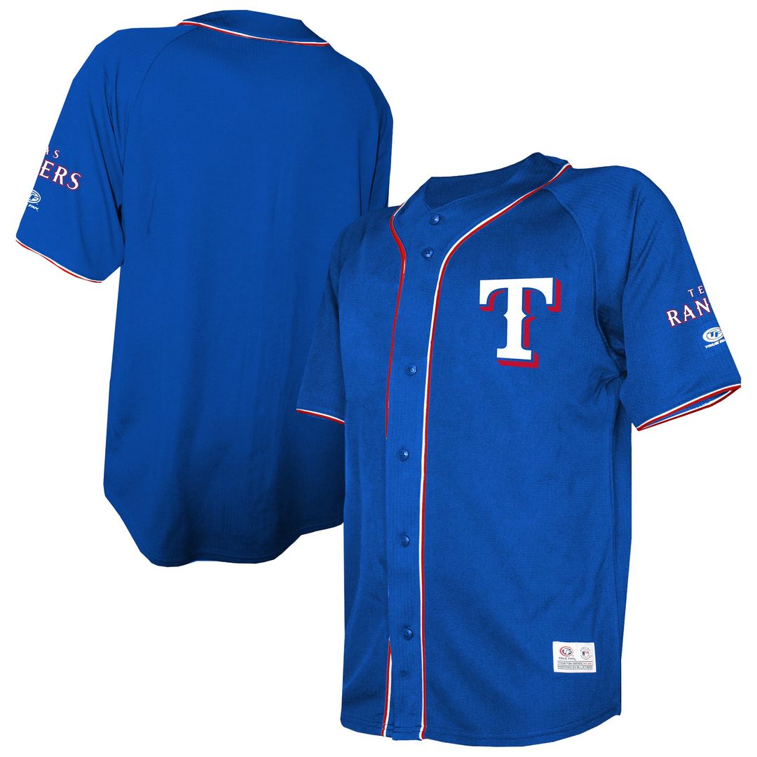 Texas Rangers Stitches Royal Team Color Full-Button Fashion Baseball Jersey