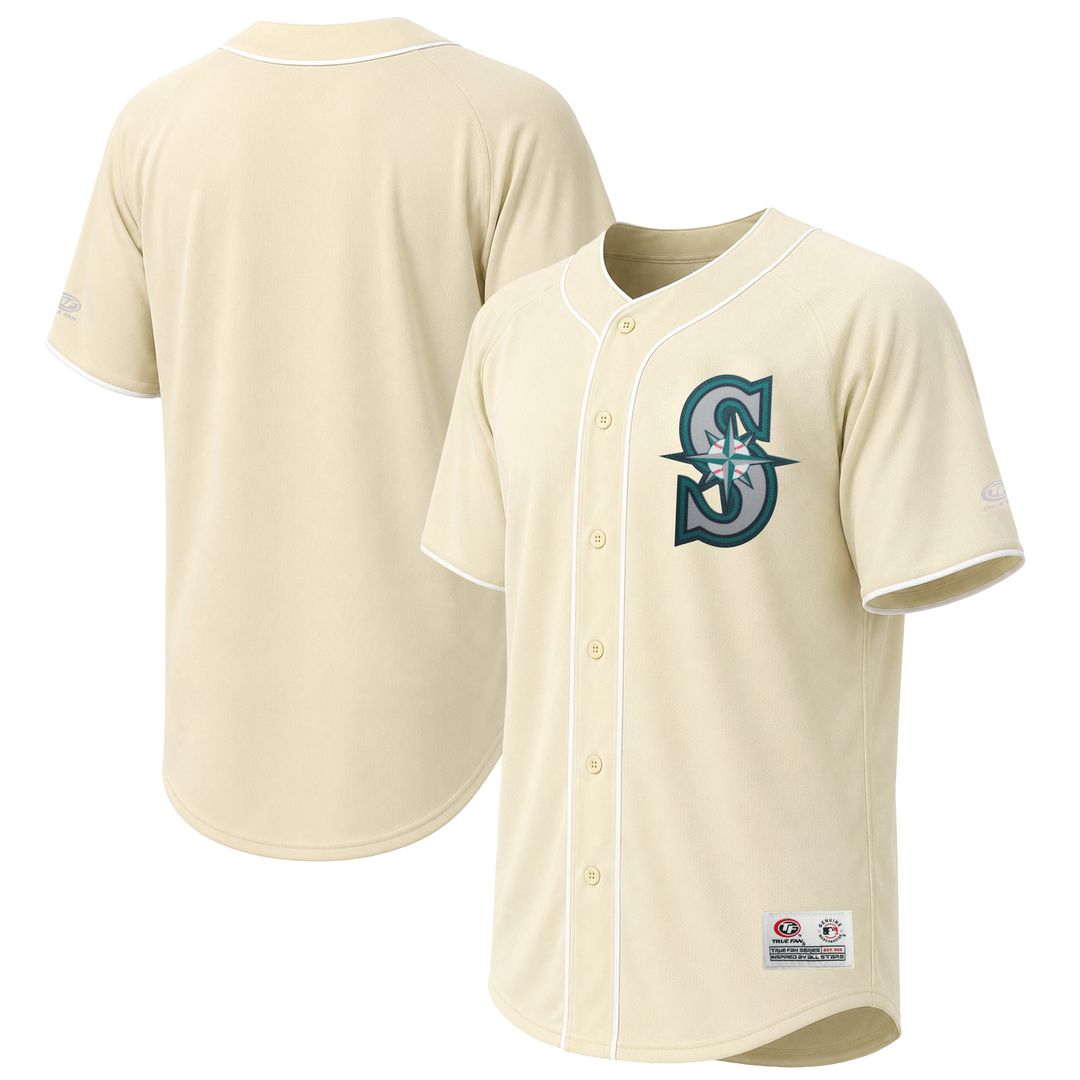Seattle Mariners Stitches Cream Fashion Baseball Jersey