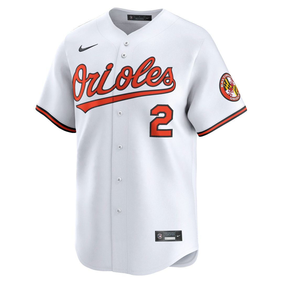 Baltimore Orioles Gunnar Henderson White Home Limited Baseball Jersey | MLB Baseball Jersey