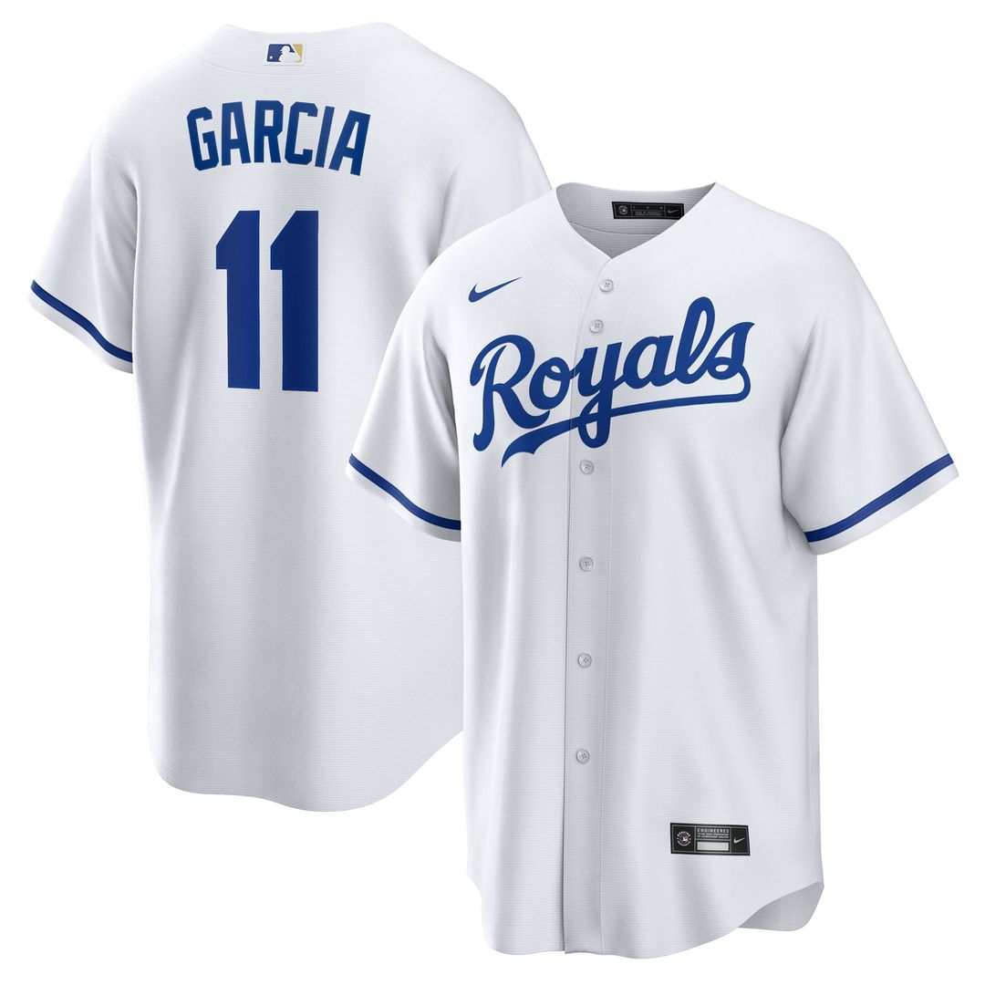Kansas City Royals Maikel Garcia White Home Replica Baseball Jersey