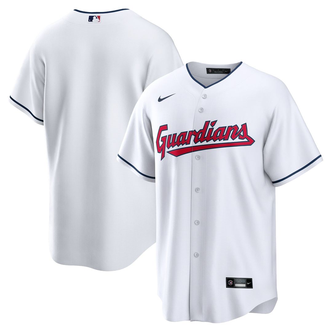 Cleveland Guardians White Home Blank Replica Baseball Jersey