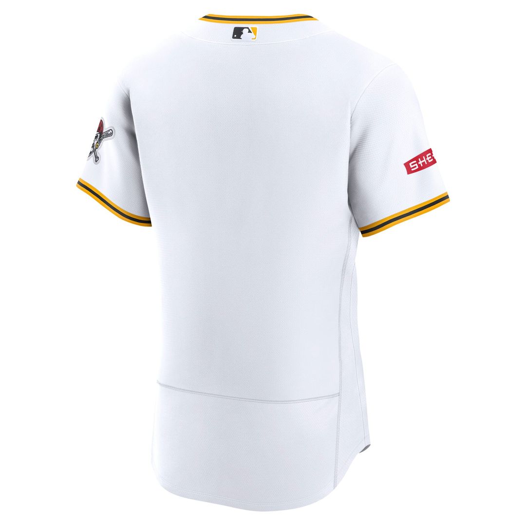 Pittsburgh Pirates White Home Sponsor Patch Authentic Baseball Jersey | MLB Baseball Jersey