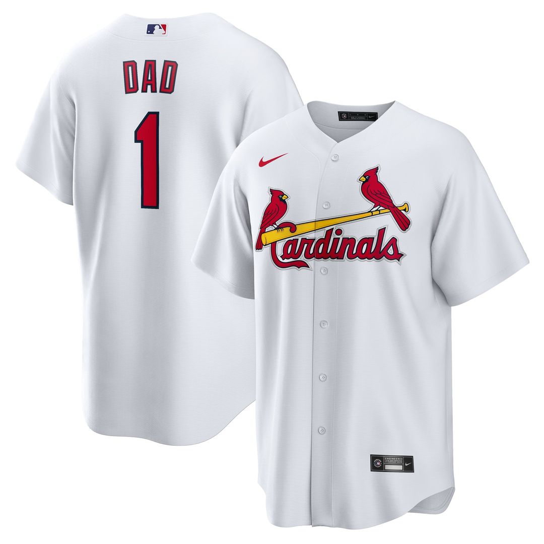 St. Louis Cardinals White #1 Dad Home Replica Baseball Jersey