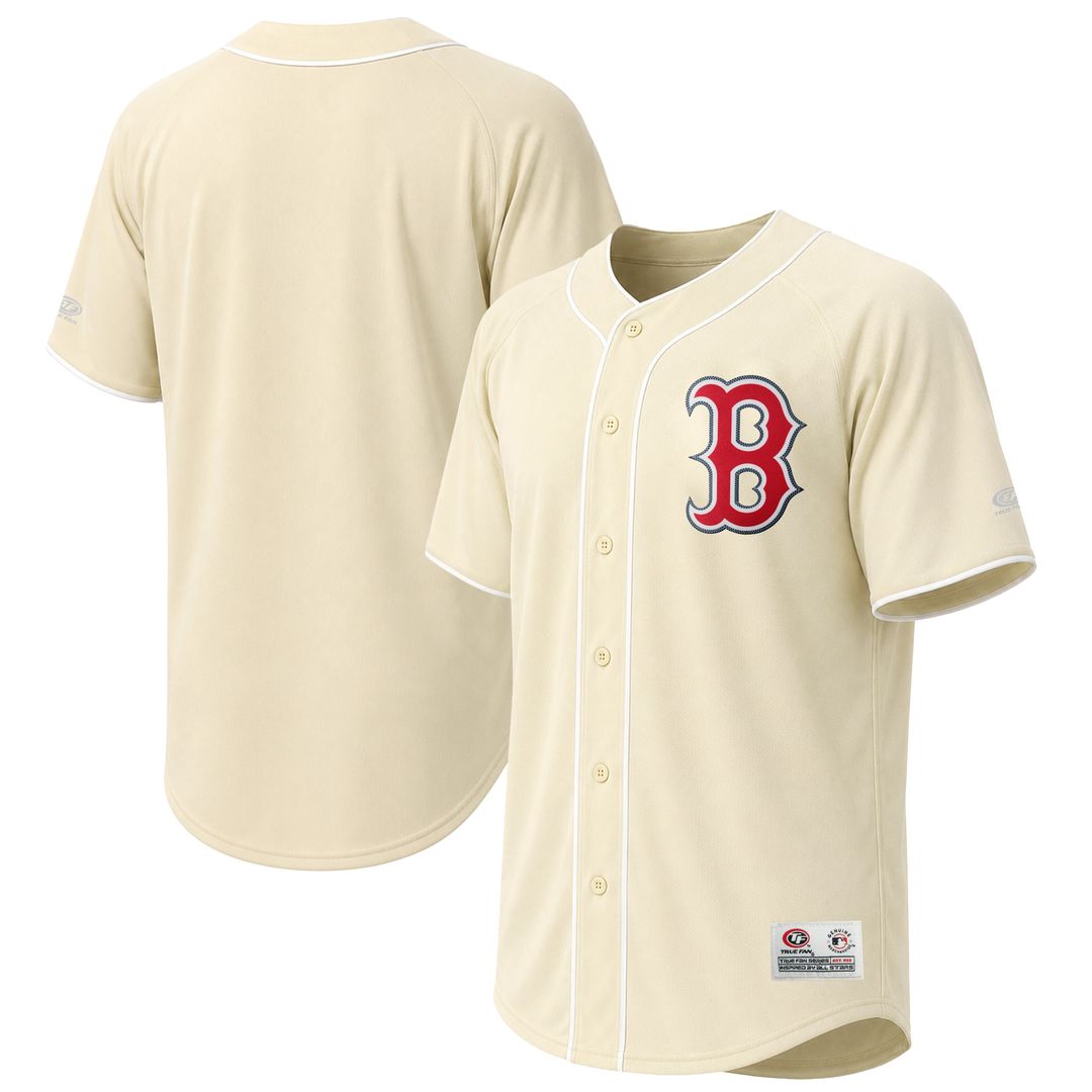 Boston Red Sox Stitches Cream Fashion Baseball Jersey