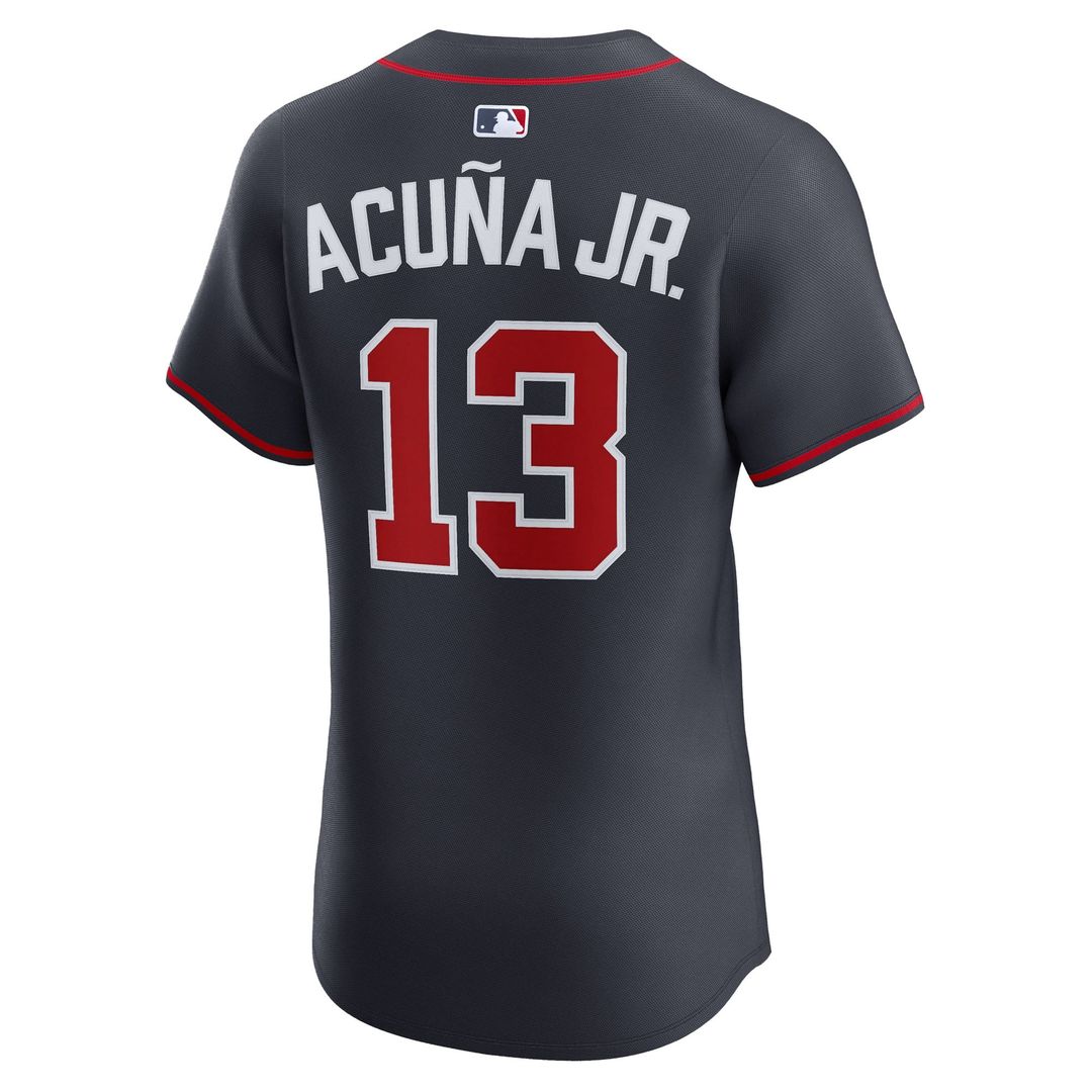 Atlanta Braves Ronald Acuña Jr. Navy Alternate Elite Baseball Jersey | MLB Baseball Jersey