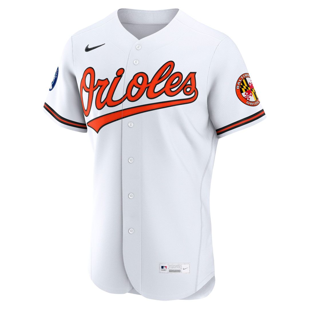 Baltimore Orioles White Home Sponsor Patch Authentic Baseball Jersey | MLB Baseball Jersey