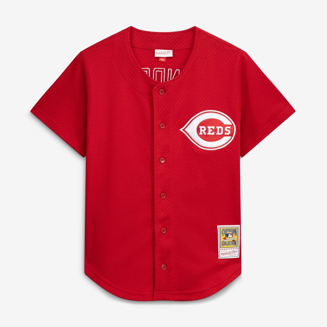 Cincinnati Reds Deion Sanders Red Cooperstown Mesh Batting Practice Button-Up Baseball Jersey | MLB Baseball Jersey