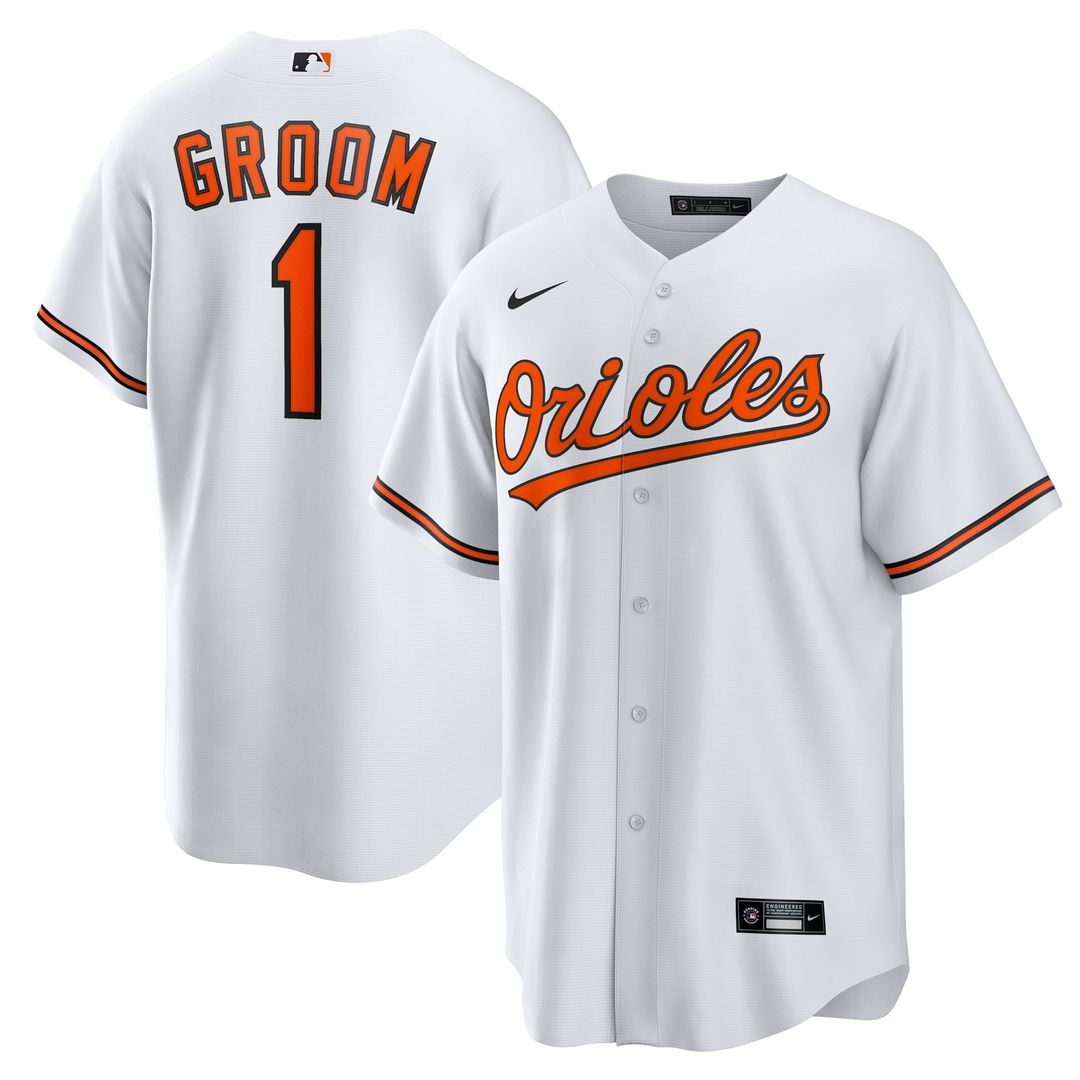 Baltimore Orioles White #1 Groom Home Replica Baseball Jersey