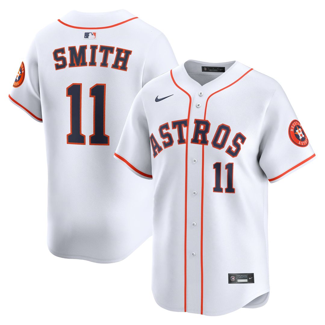 Houston Astros Cam Smith #11 White Home Limited Baseball Jersey