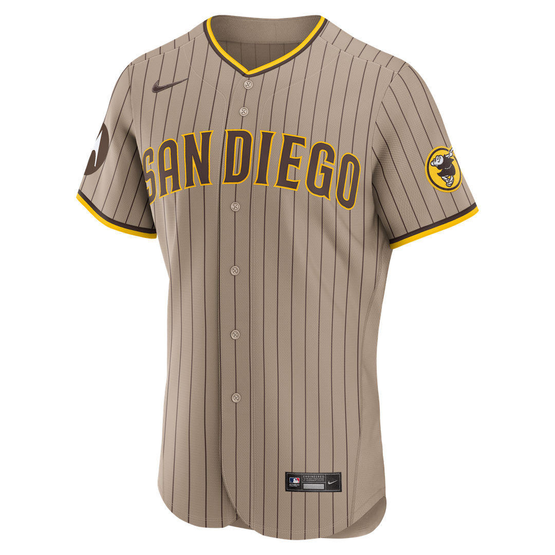 San Diego Padres Fernando Tatis Jr. Sand Alternate Authentic Sponsor Patch Baseball Jersey | MLB Baseball Jersey