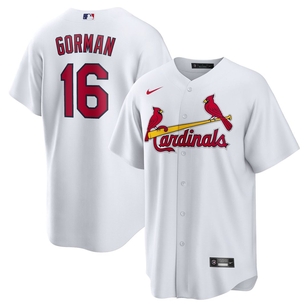 St. Louis Cardinals Nolan Gorman White Home Replica Baseball Jersey
