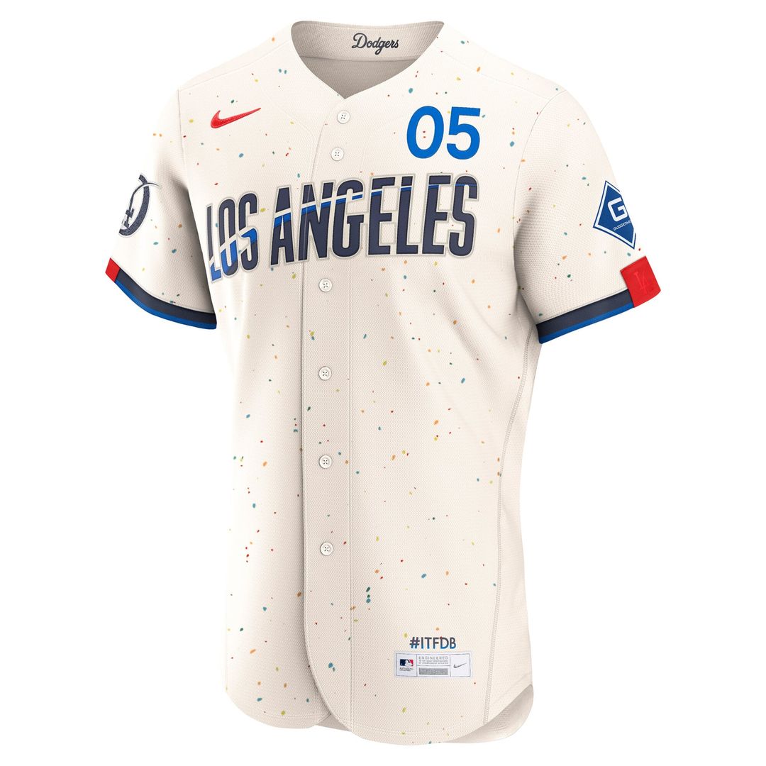 Los Angeles Dodgers Freddie Freeman Cream City Connect Authentic Sponsor Patch Baseball Jersey | MLB Baseball Jersey