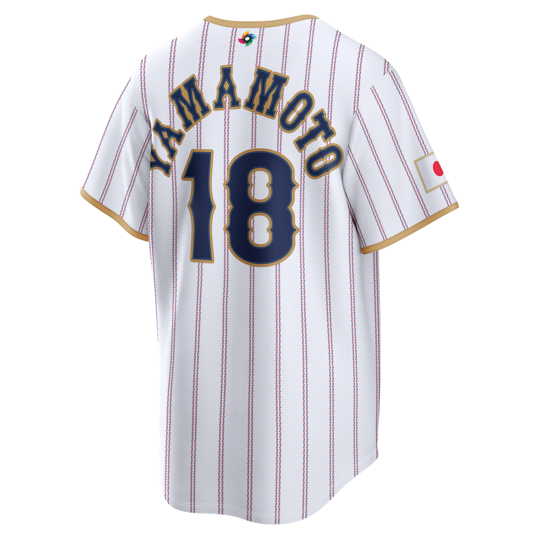 Japan Baseball Yoshinobu Yamamoto White 2026 World Baseball Classic Home Stadium Baseball Jersey | MLB Baseball Jersey