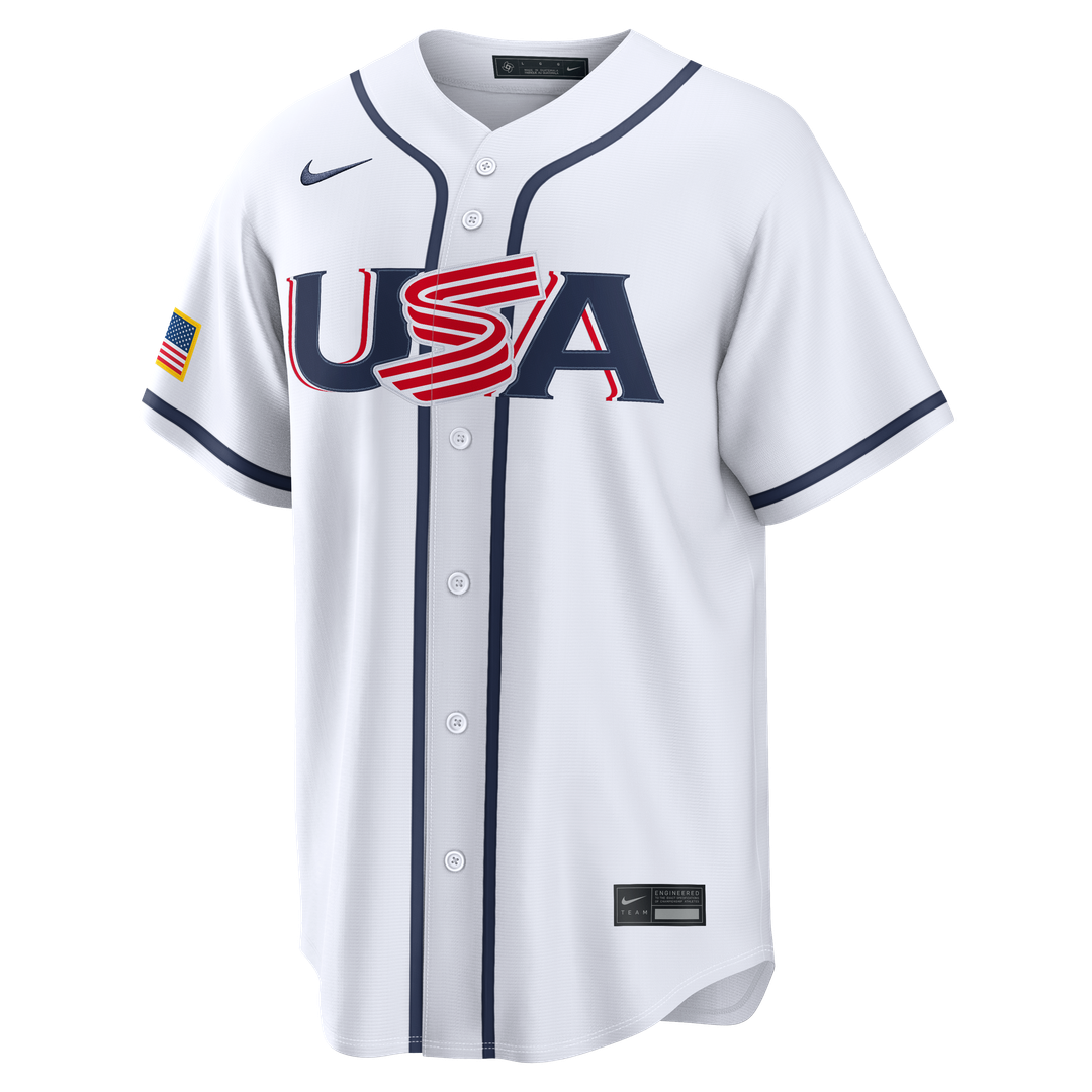 USA Baseball Cal Raleigh White 2026 World Baseball Classic Home Stadium Baseball Jersey | MLB Baseball Jersey