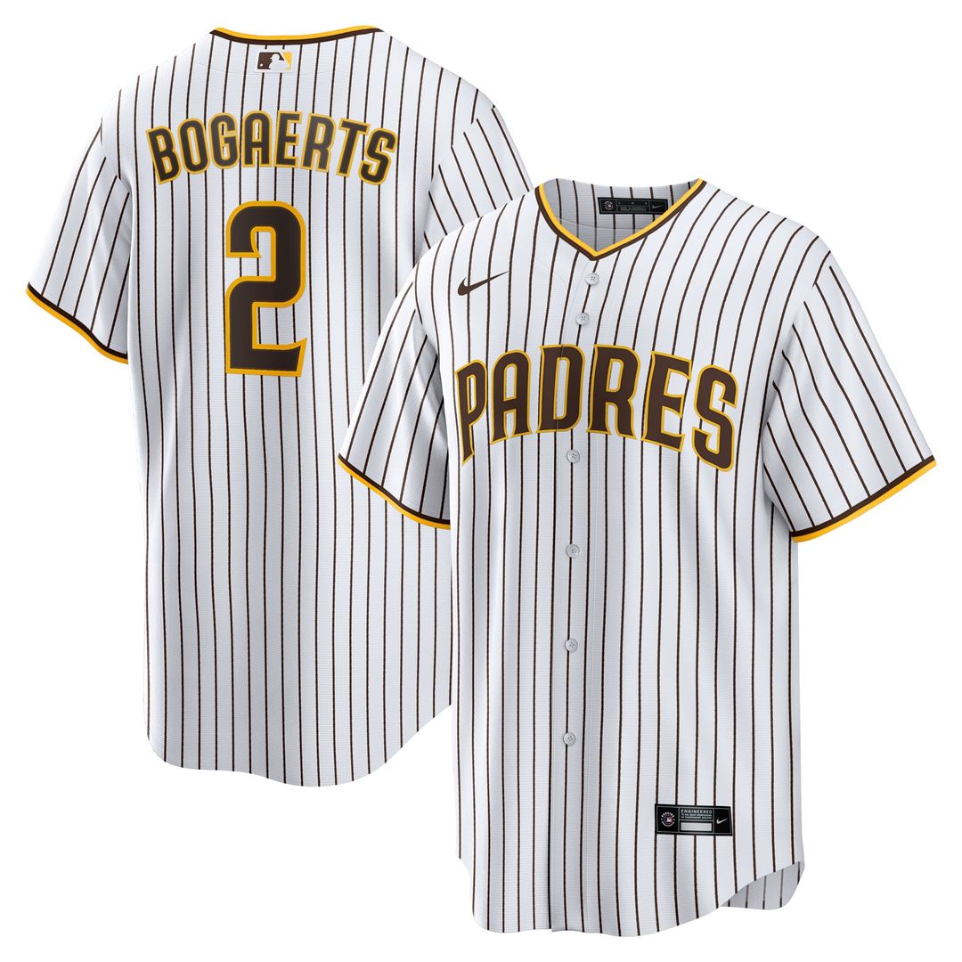 San Diego Padres Xander Bogaerts White/Brown Home Official Replica Baseball Jersey