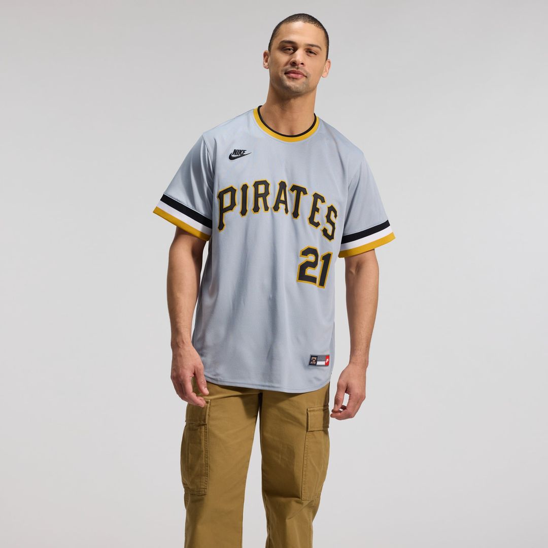 Pittsburgh Pirates Roberto Clemente Gray Throwback Cooperstown Collection Limited Baseball Jersey | MLB Baseball Jersey