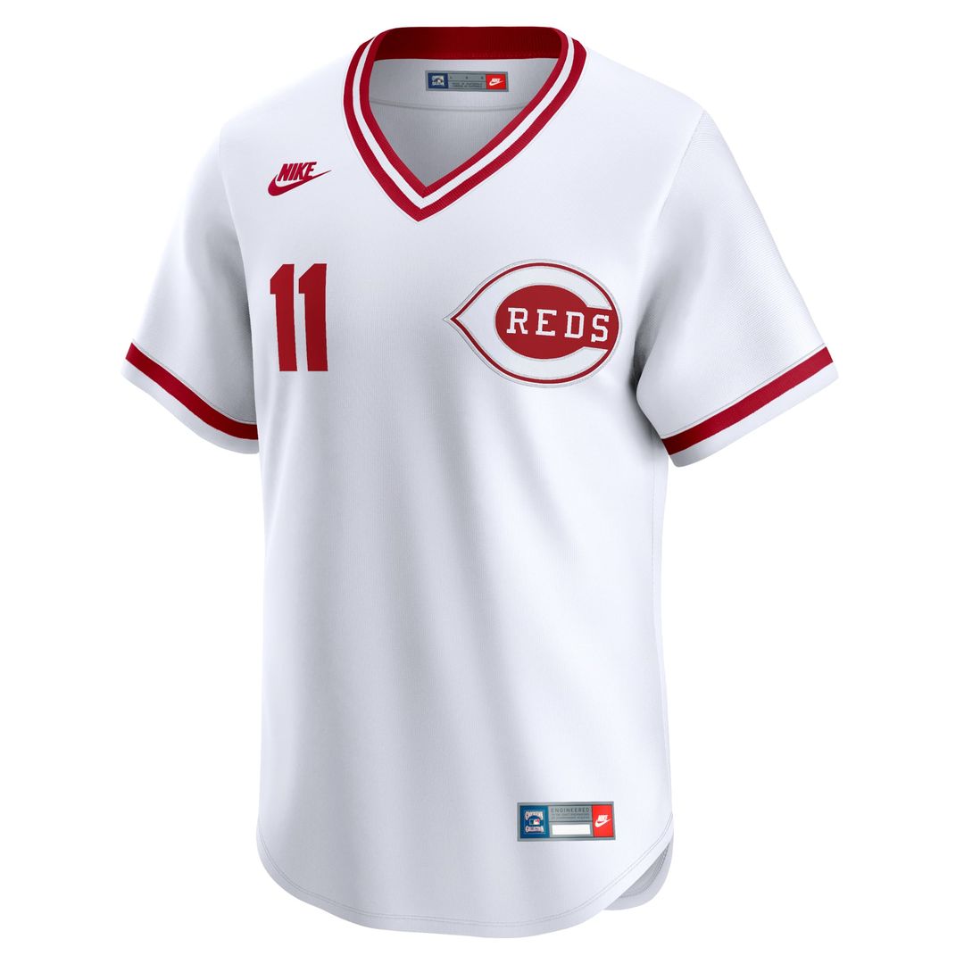 Cincinnati Reds Barry Larkin White Throwback Cooperstown Limited Baseball Jersey | MLB Baseball Jersey