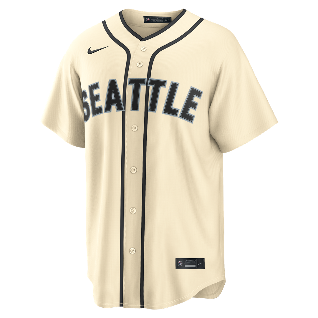 Seattle Mariners Cal Raleigh Cream Alternate Replica Baseball Jersey | MLB Baseball Jersey
