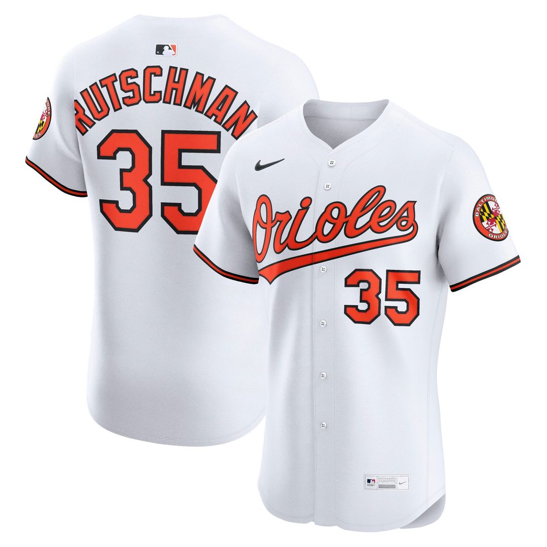 Baltimore Orioles Adley Rutschman White Home Elite Baseball Jersey | MLB Baseball Jersey