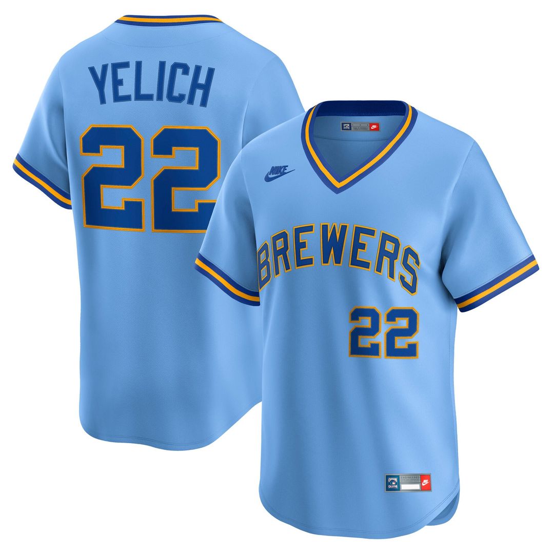 Milwaukee Brewers Christian Yelich Powder Blue Cooperstown Collection Limited Baseball Jersey