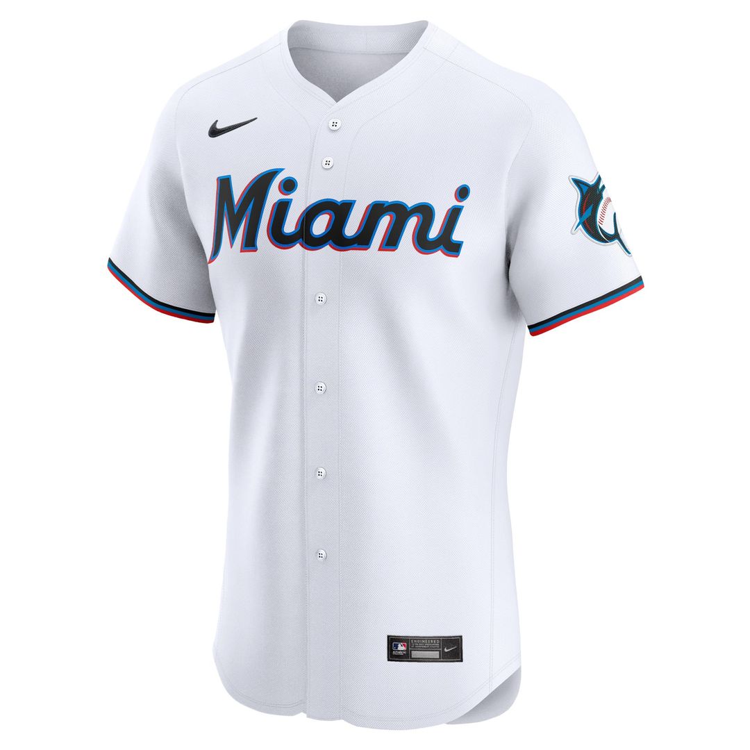 Miami Marlins Eury Perez White Home Elite Baseball Jersey | MLB Baseball Jersey