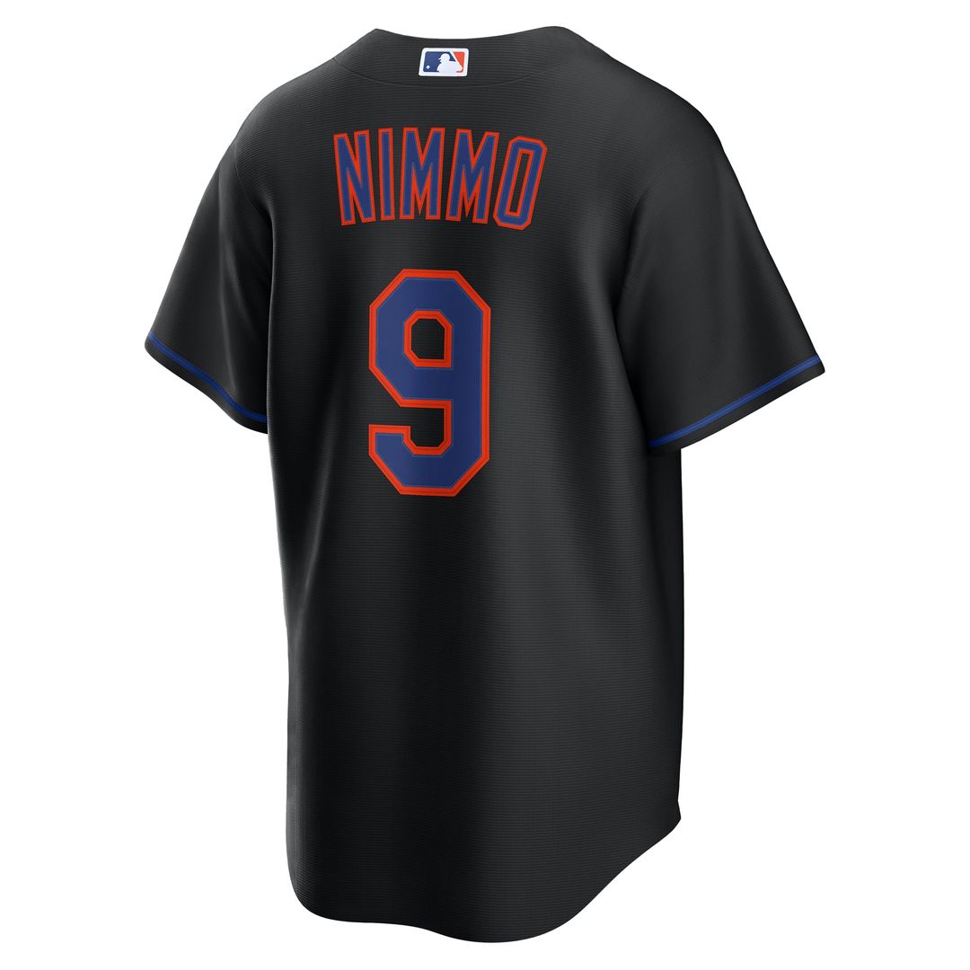 New York Mets Brandon Nimmo Black Alternate Replica Baseball Jersey | MLB Baseball Jersey