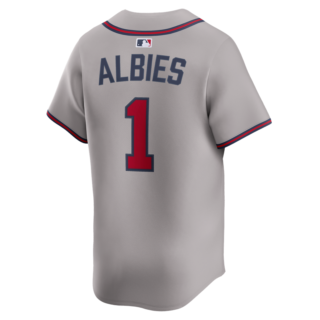 Atlanta Braves Ozzie Albies Gray Road Limited Baseball Jersey | MLB Baseball Jersey